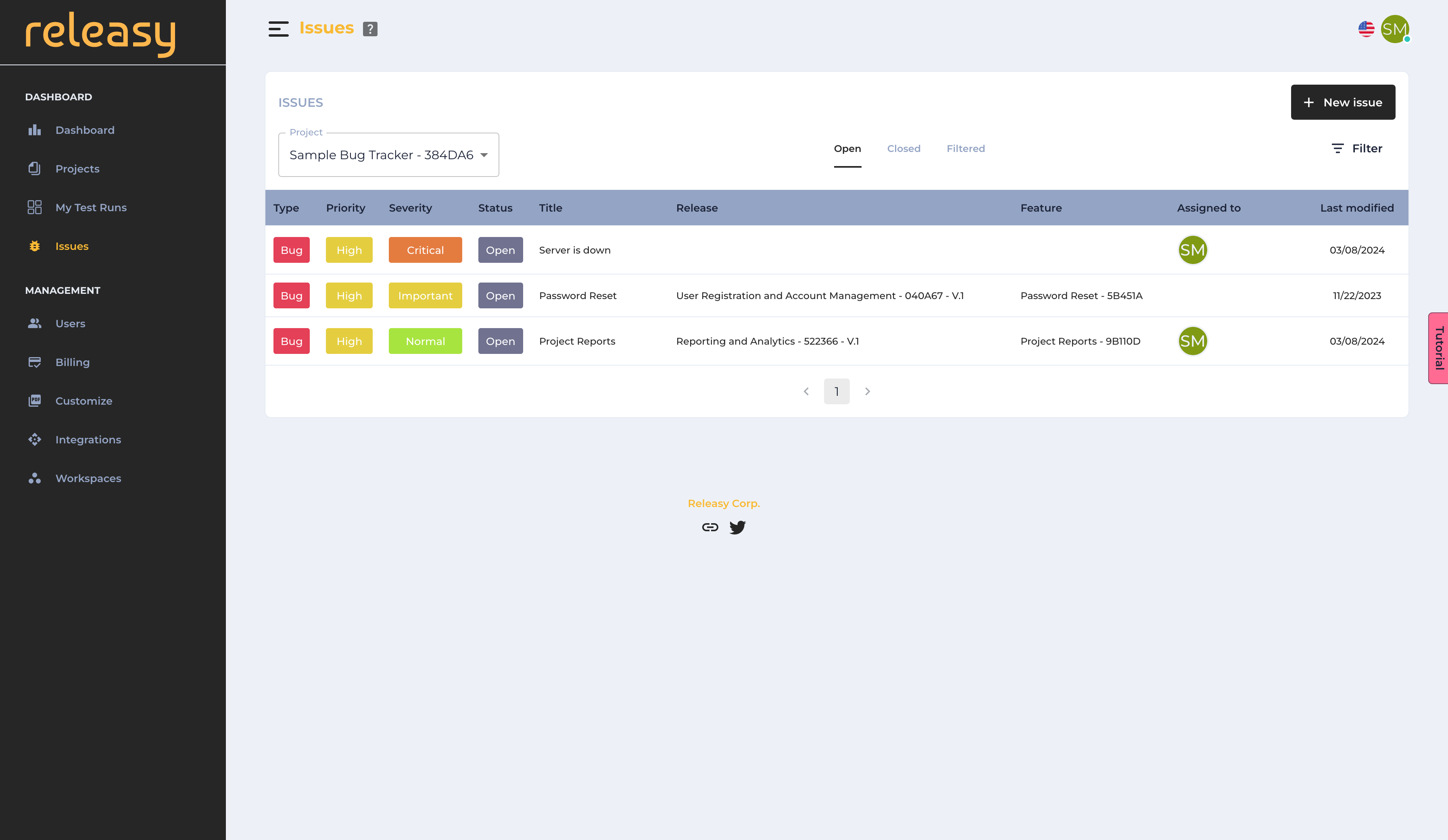 issue tracker